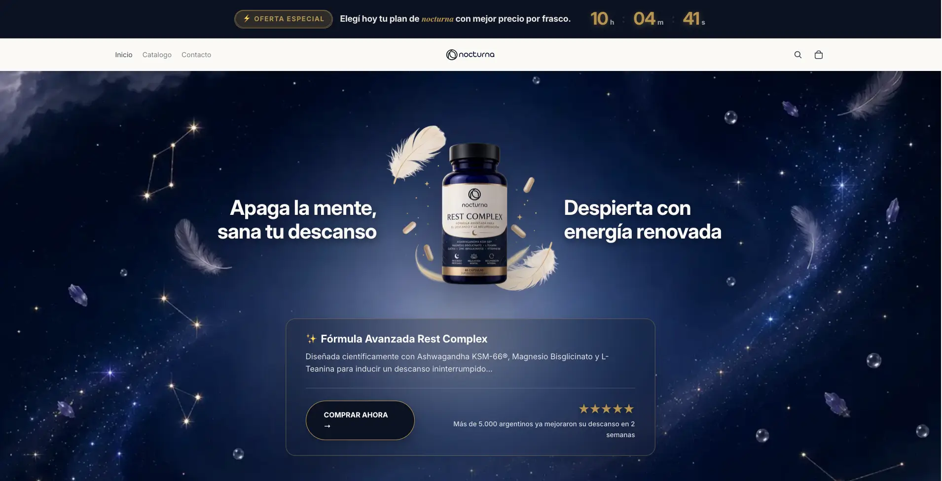 Nocturna Shopify storefront interface concept